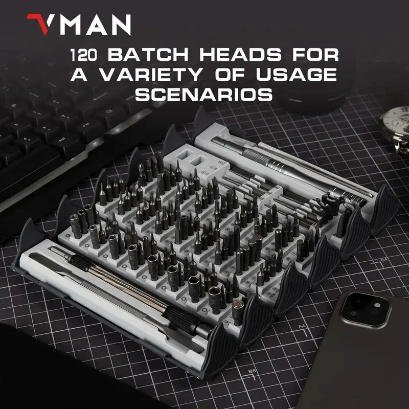 128 in 1 Precision Screwdriver Set, Professional Magnetic Repair Tool Kit Suitable For PC,iPhone,Game Console, Watch, Xbox,Mac.