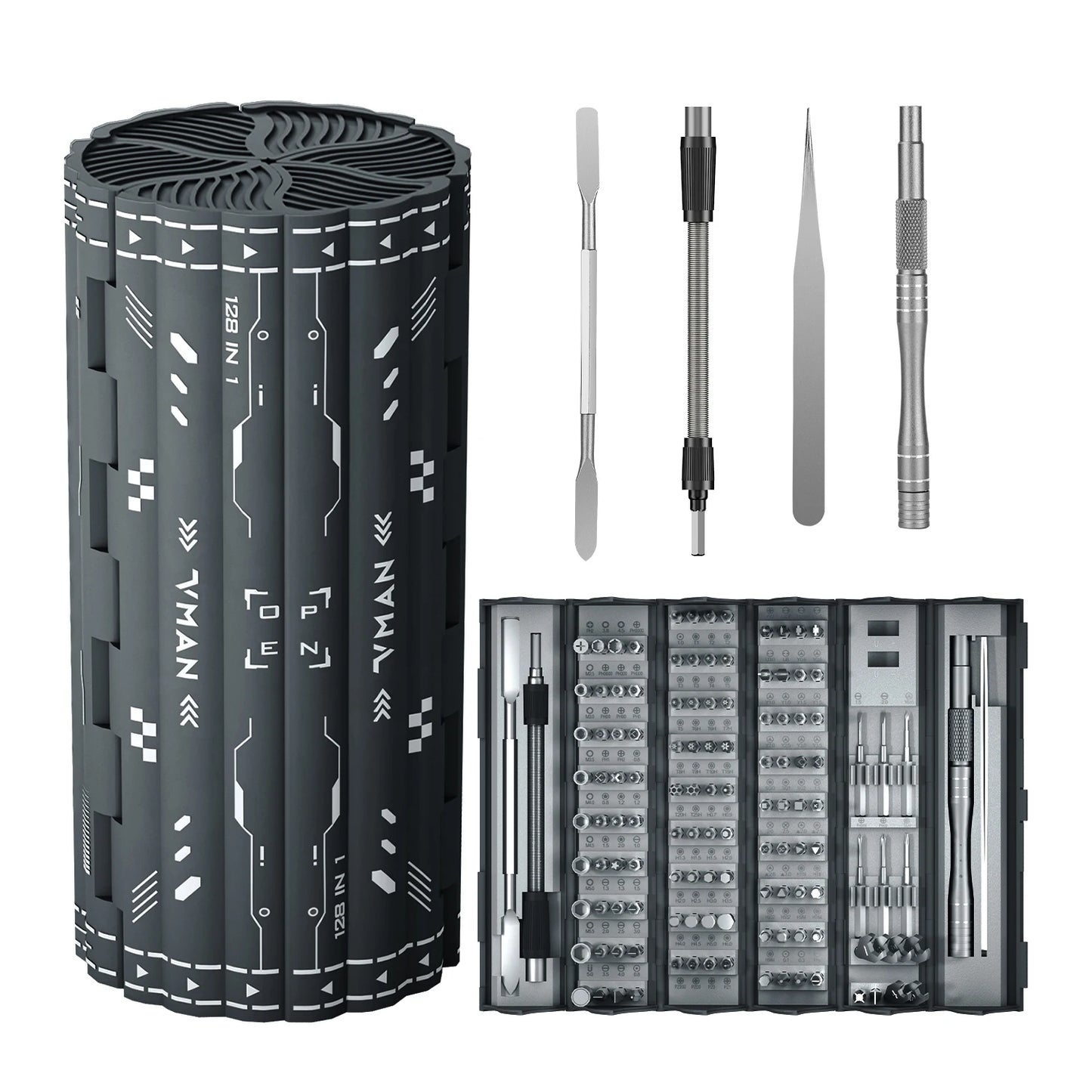 128 in 1 Precision Screwdriver Set, Professional Magnetic Repair Tool Kit Suitable For PC,iPhone,Game Console, Watch, Xbox,Mac.