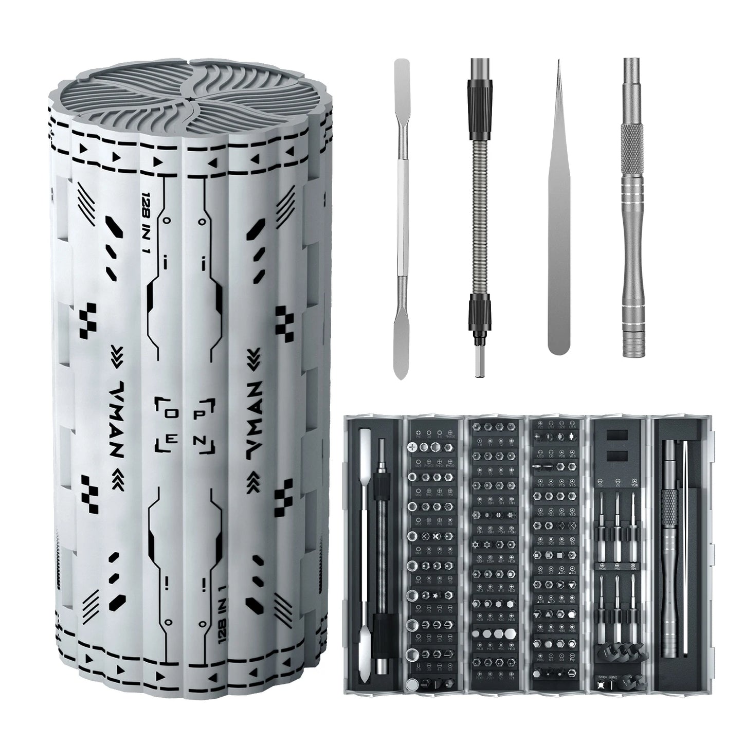 128 in 1 Precision Screwdriver Set, Professional Magnetic Repair Tool Kit Suitable For PC,iPhone,Game Console, Watch, Xbox,Mac.