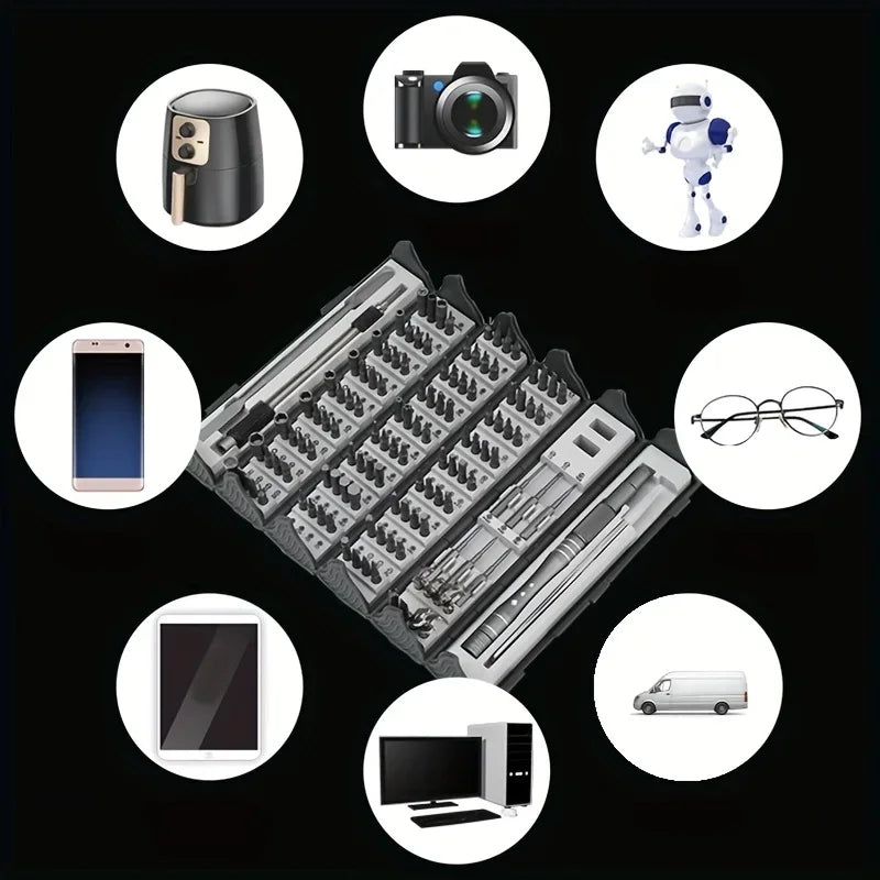 128 in 1 Precision Screwdriver Set, Professional Magnetic Repair Tool Kit Suitable For PC,iPhone,Game Console, Watch, Xbox,Mac.
