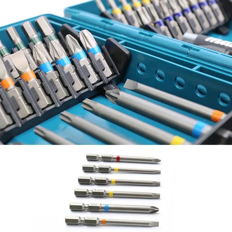 Makita B-55697 Electric Screwdriver Bits Set 43Pcs Colour Coded Cross Flower Type Hexagon Socket Bit Power Tool Attachments